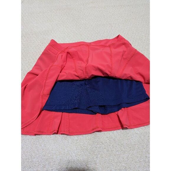 Title Nine Women's Pink A-Line Pleated Mini Gold Skirt with Short Size 14 - Picture 3 of 5